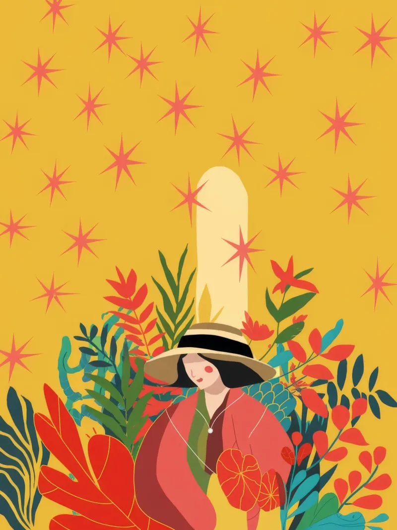 Armonia da giardino poster con telaio in alluminio da Veiled Canvas