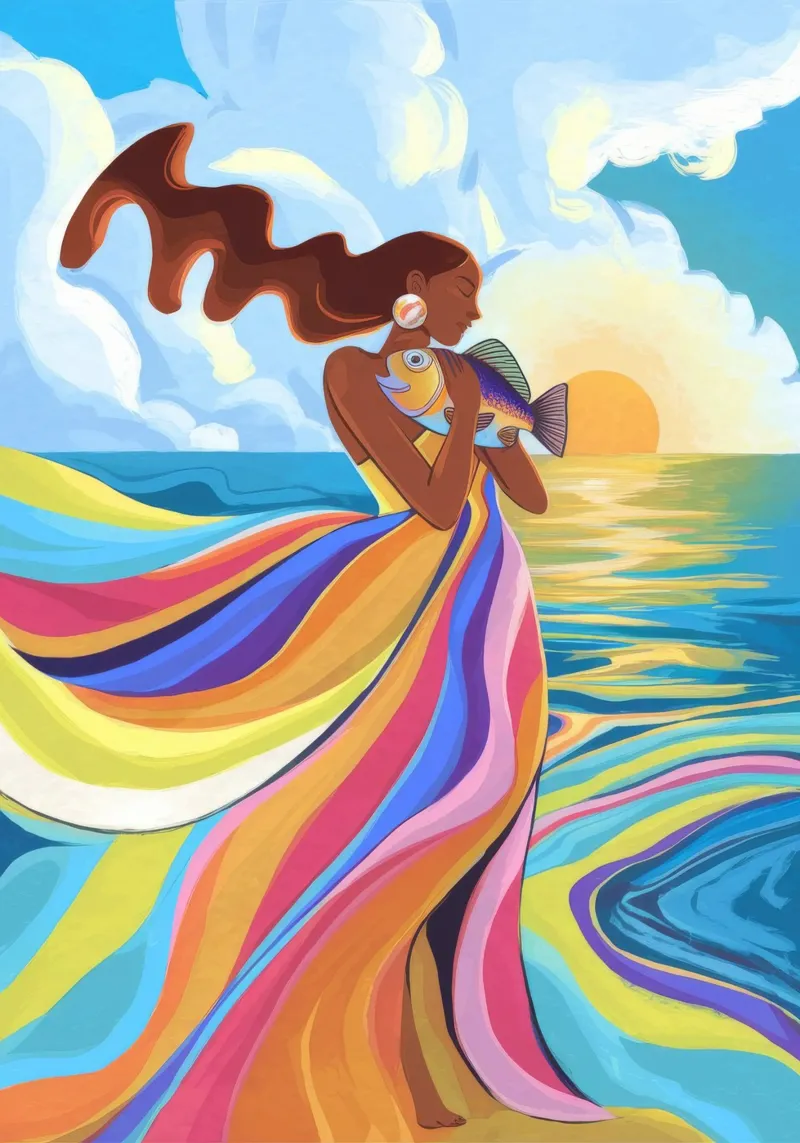 Danza dell'oceano radioso poster da Veiled Canvas