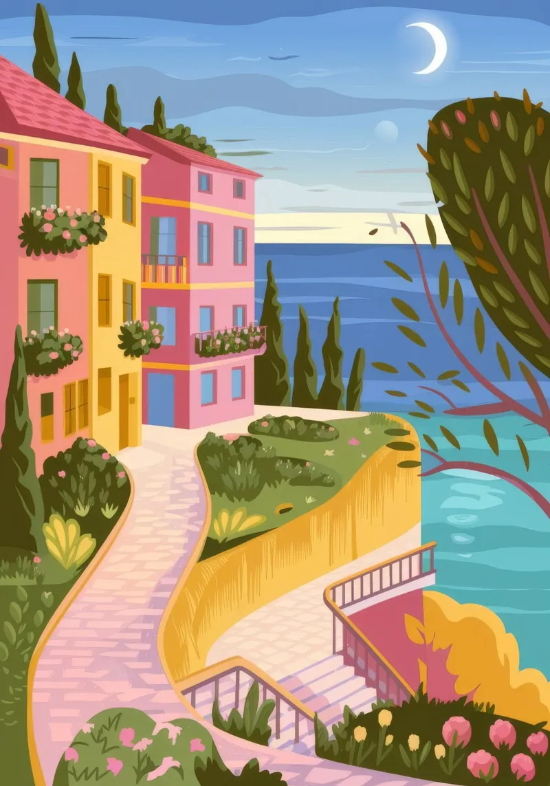 Moonlit Coastal Path hahnemühle by Veiled Canvas