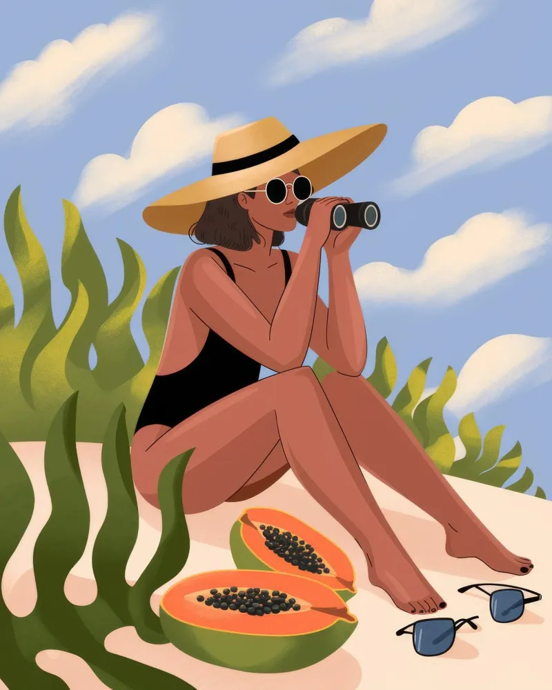 Relax da spiaggia tropicale tela con Cornice a cassetta da Veiled Canvas