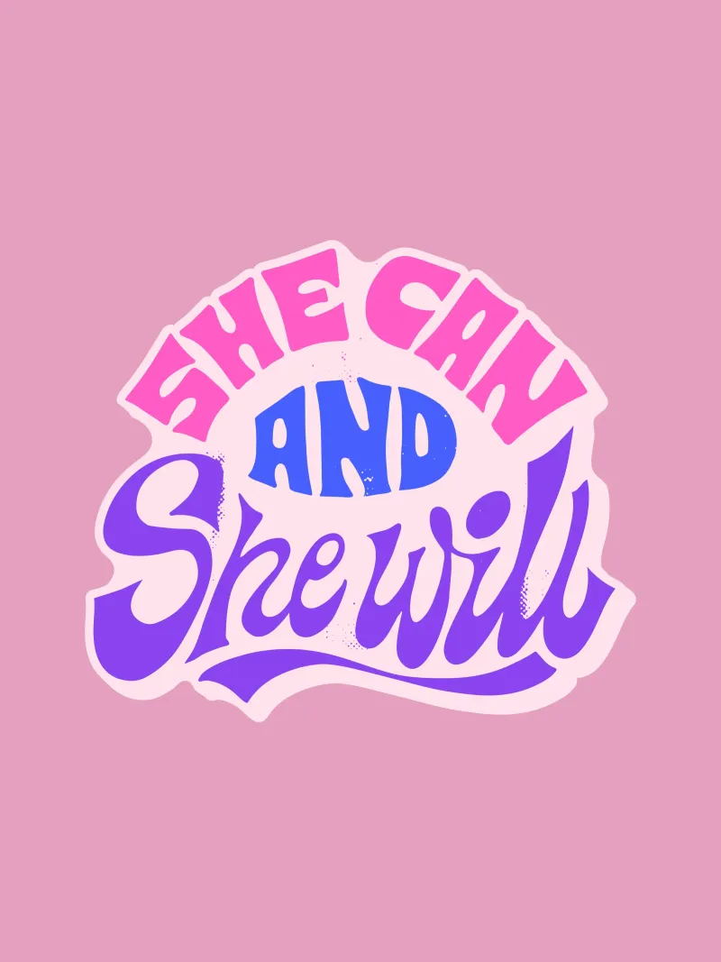 Yes She Can – Statement in Pink & Purple pellicola backlit da QuooodZ by MooodzArt