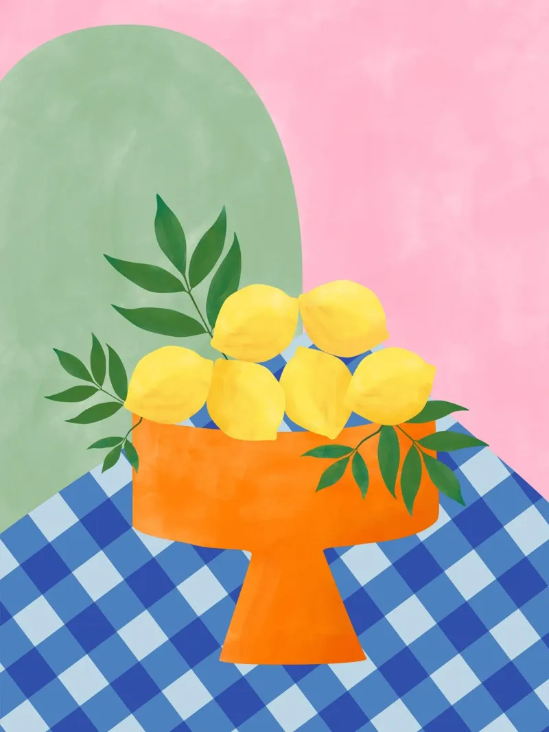 Limoni gialli con foglie verdi carta hahnemühle da Pictufy Sun & Spirit