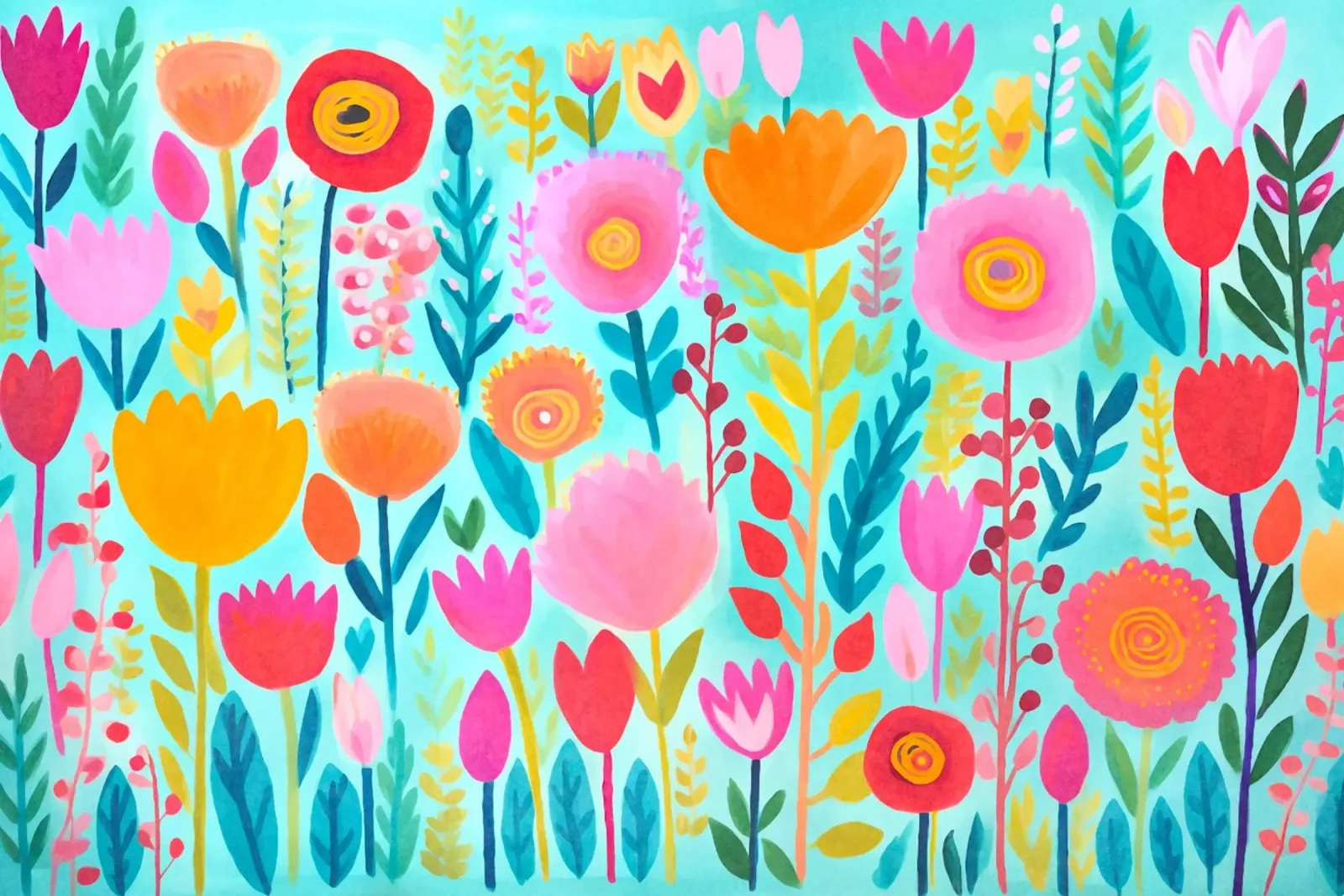 Fiori di campo stravaganti Vibrazioni estive felici poster con telaio in plastica da Andrea Haase Modern Home