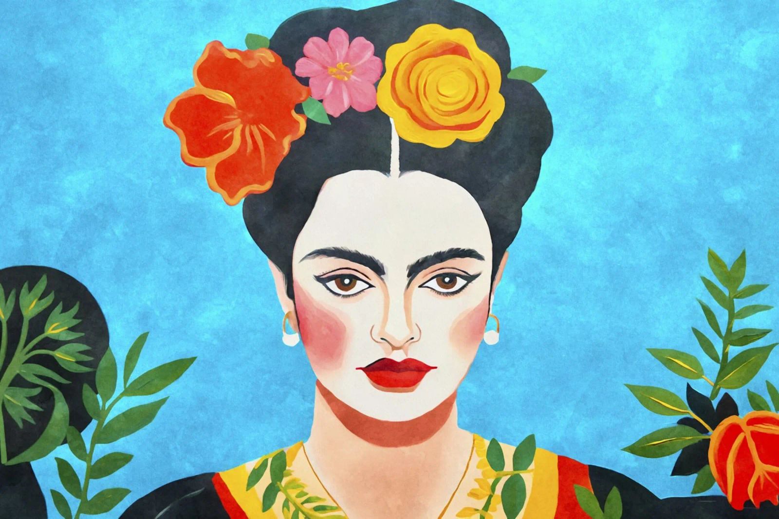 Les fleurs de la résilience Portrait du courage artistique poster de Andrea Haase Modern Home