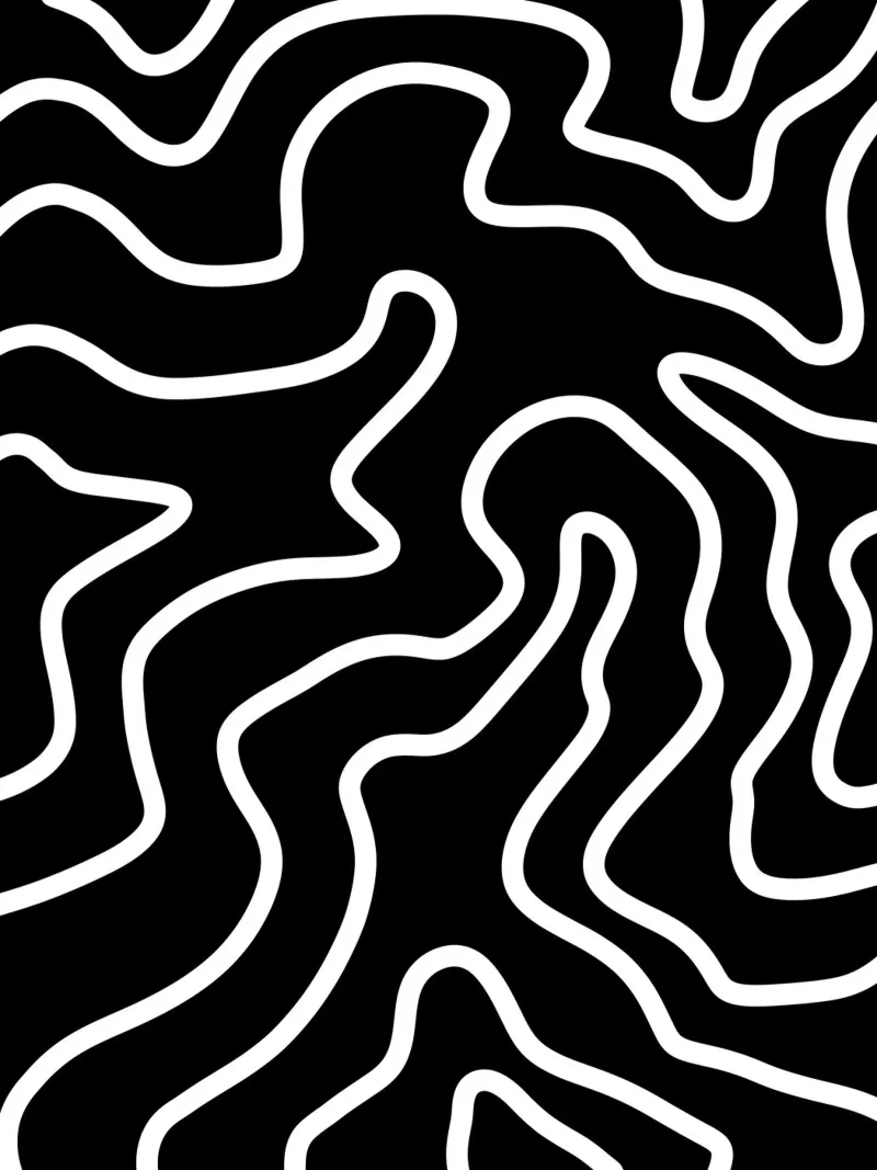 Linea bianca Sfondo nero poster con telaio in plastica da MODERN NUANCE
