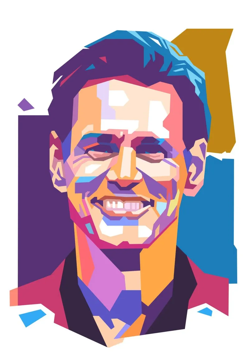 Ritratto pop art di Jim Carrey pellicola backlit da Hantamrata