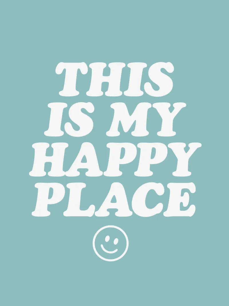 Questo è il mio posto felice Allegro positivo Smiley tipografia carta hahnemühle da THE MOTIVATED TYPE