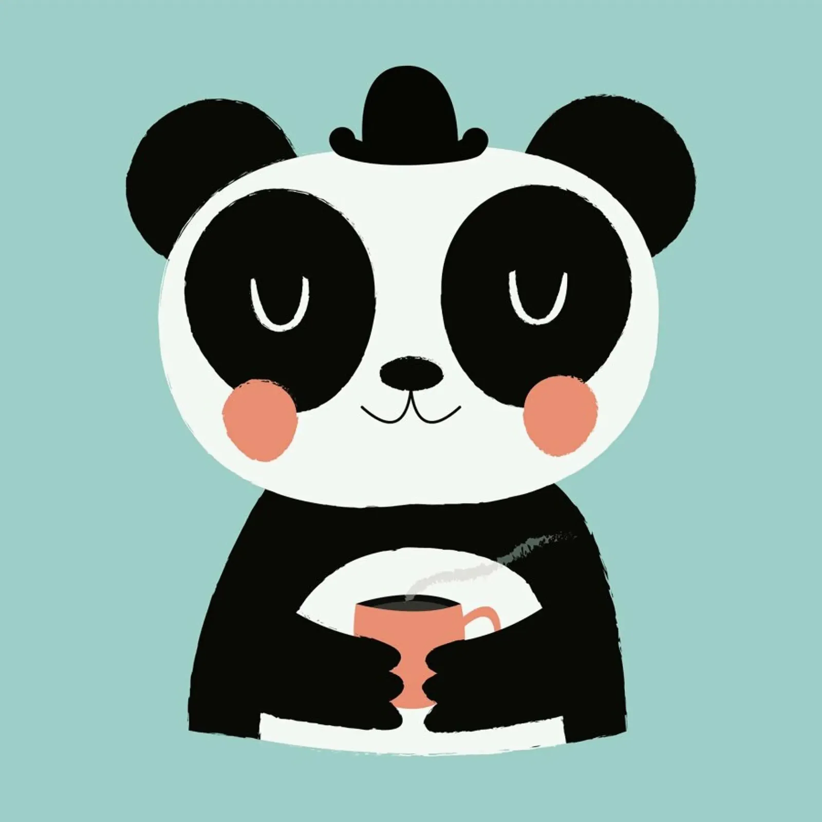 Panda Loves Coffee poster da Karin Bijlsma