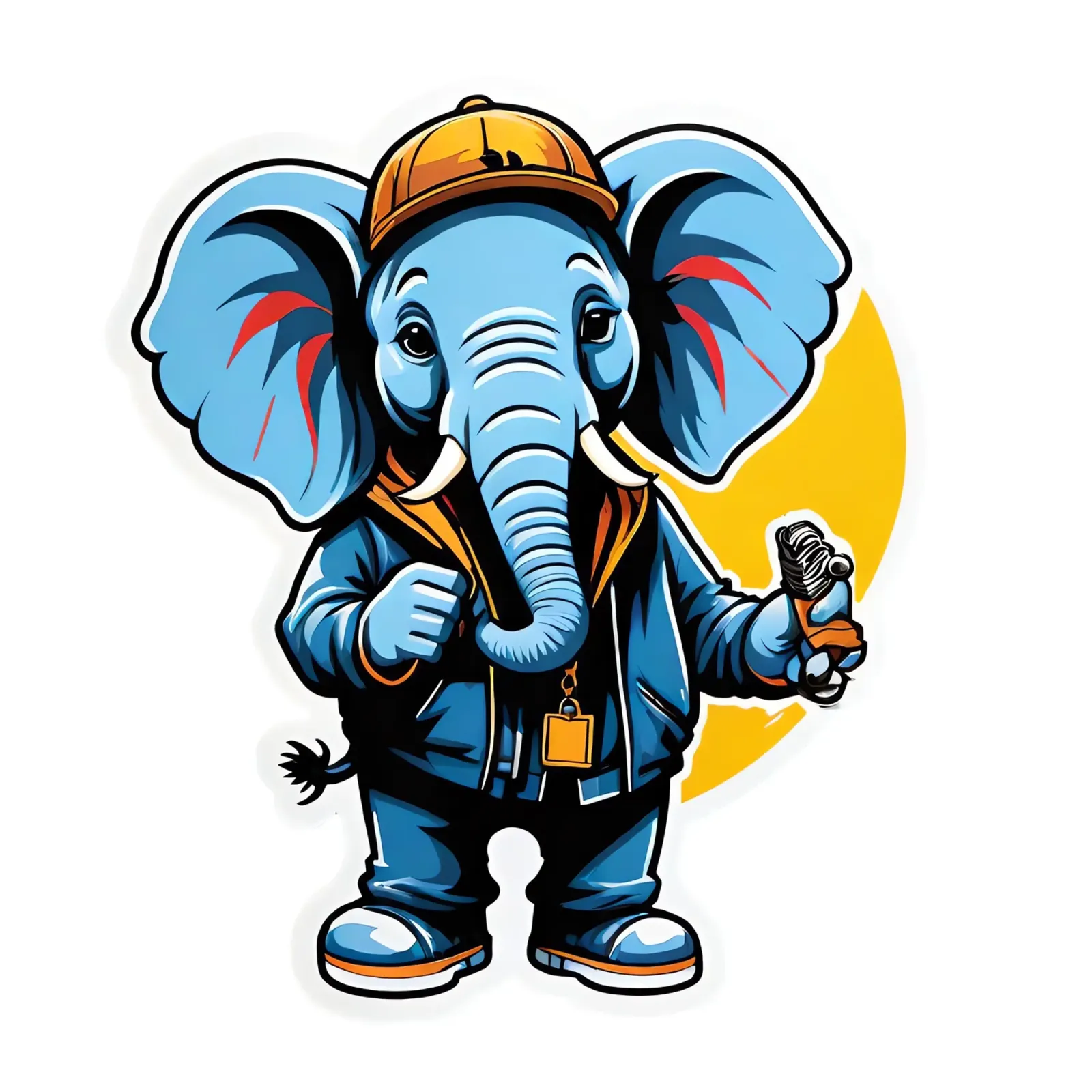 Elephant, motif 1 canvas with Floater frame by ZAMART - PopArt