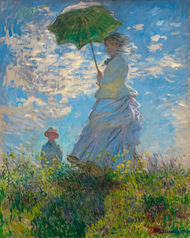 che tiene un ombrello su un bambino - Monet pellicola backlit da Perdana shop