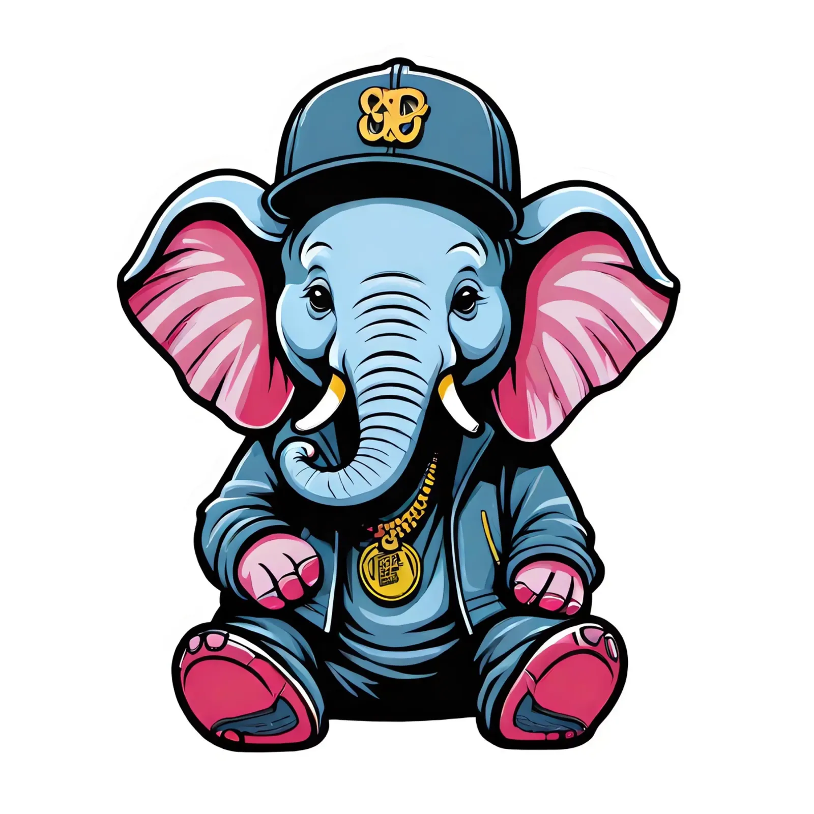 Elefant, Motiv 3 canvas met Baklijst van ZAMART - PopArt