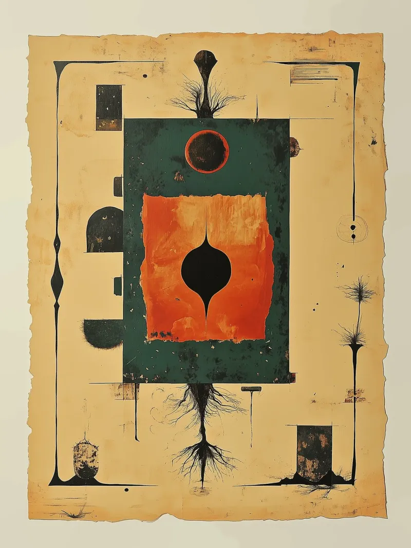 Illustrazione di carta vintage per l'astinenza poster con telaio in plastica da Little Things