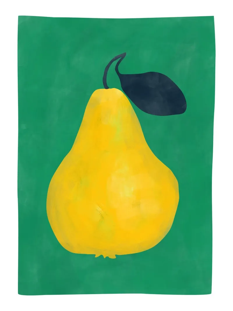 Pera gialla minimalista poster con telaio in alluminio da Pictufy Sun & Spirit