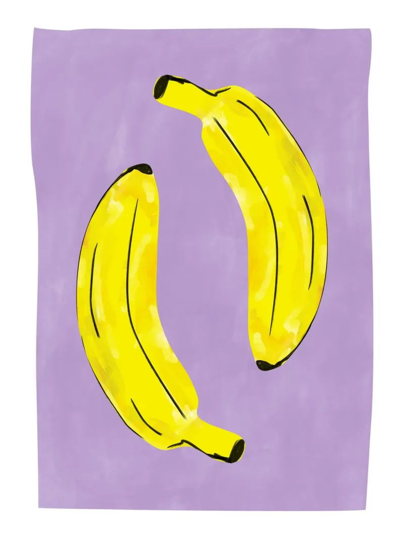 Zwei leuchtend gelbe Bananen Poster mit Aluminium Rahmen von Pictufy Sun & Spirit