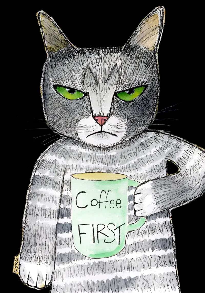 Coffee Cat hahnemühle by Pictufy Sun & Spirit