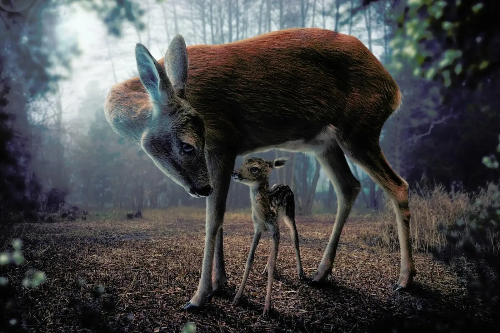 Mother and Fawn - John Wilhelm plexiglass da Pictufy