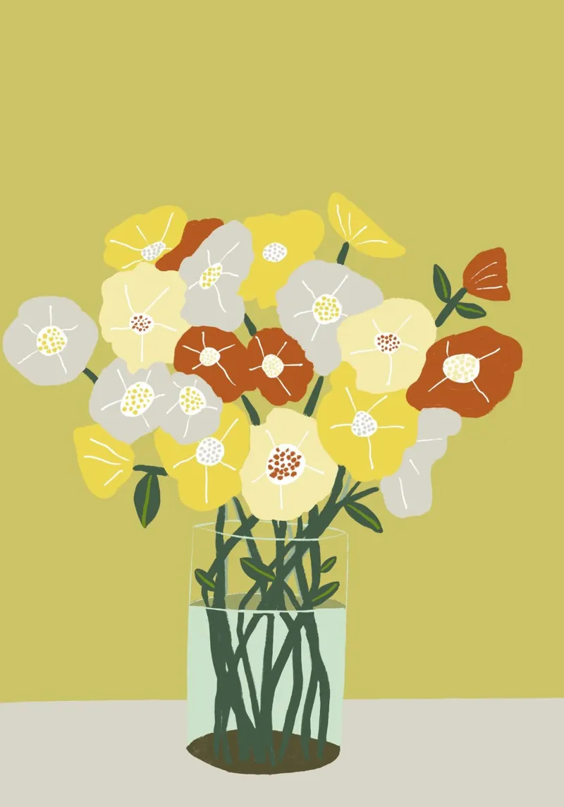 Vaso di fiori poster con telaio in legno da Pictufy Sun & Spirit