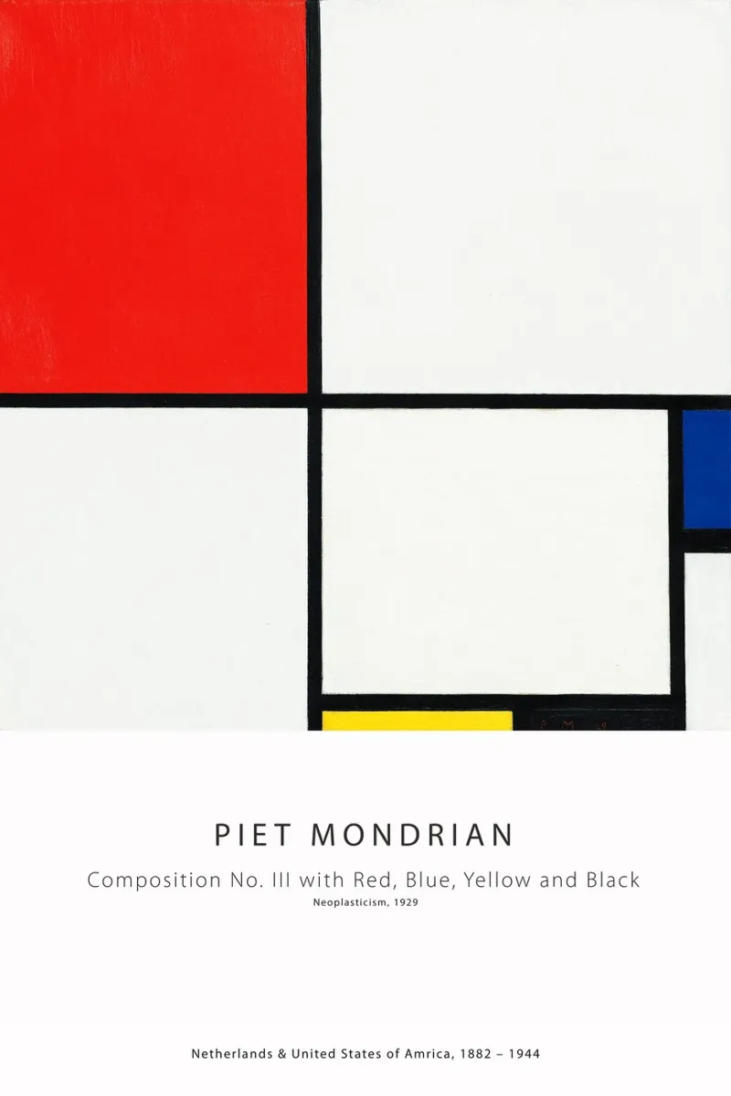Piet Mondrian - Composizione III pellicola backlit da Old Masters