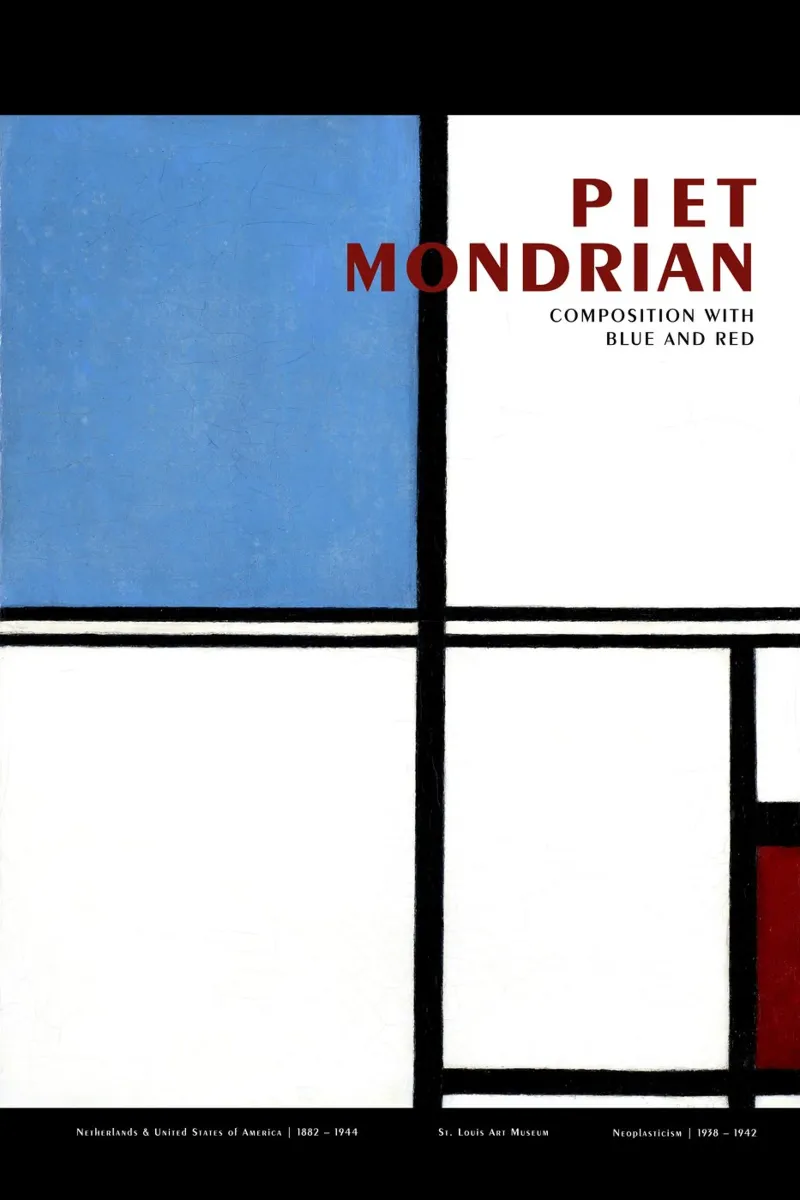 Piet Mondrian - Composizione di blu e rosso alluminio dibond da Old Masters