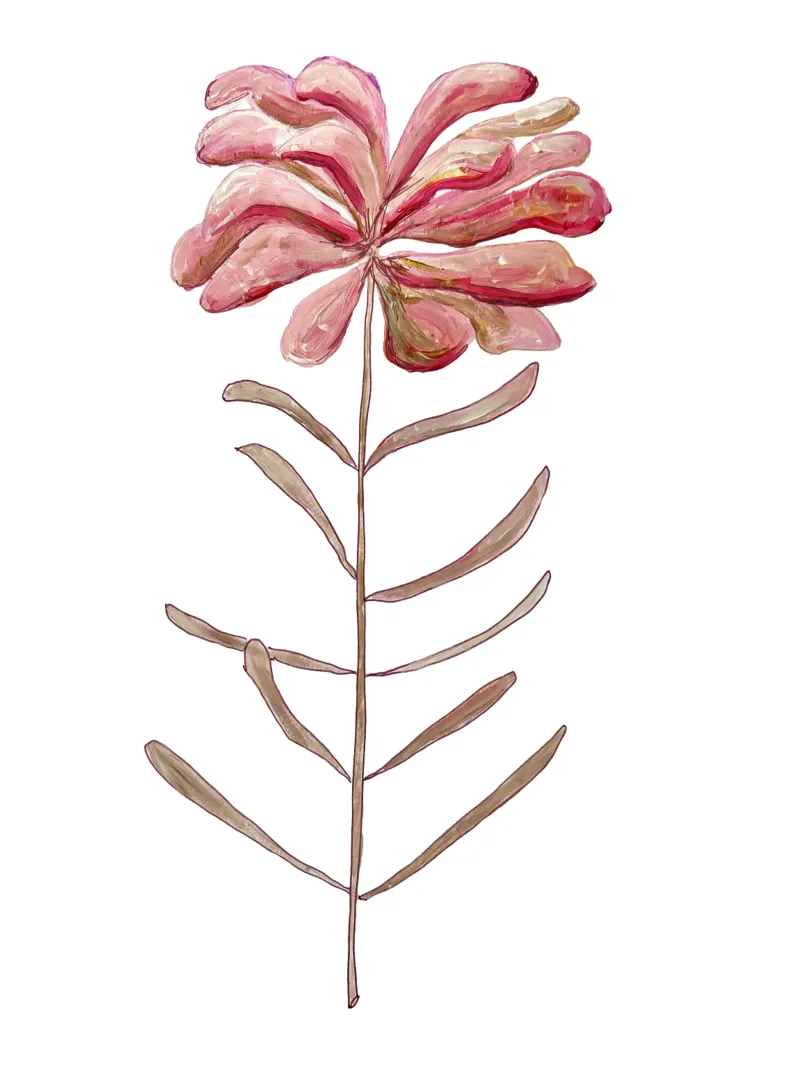 Fiore rosa poster con telaio in plastica da Femke Zwaan