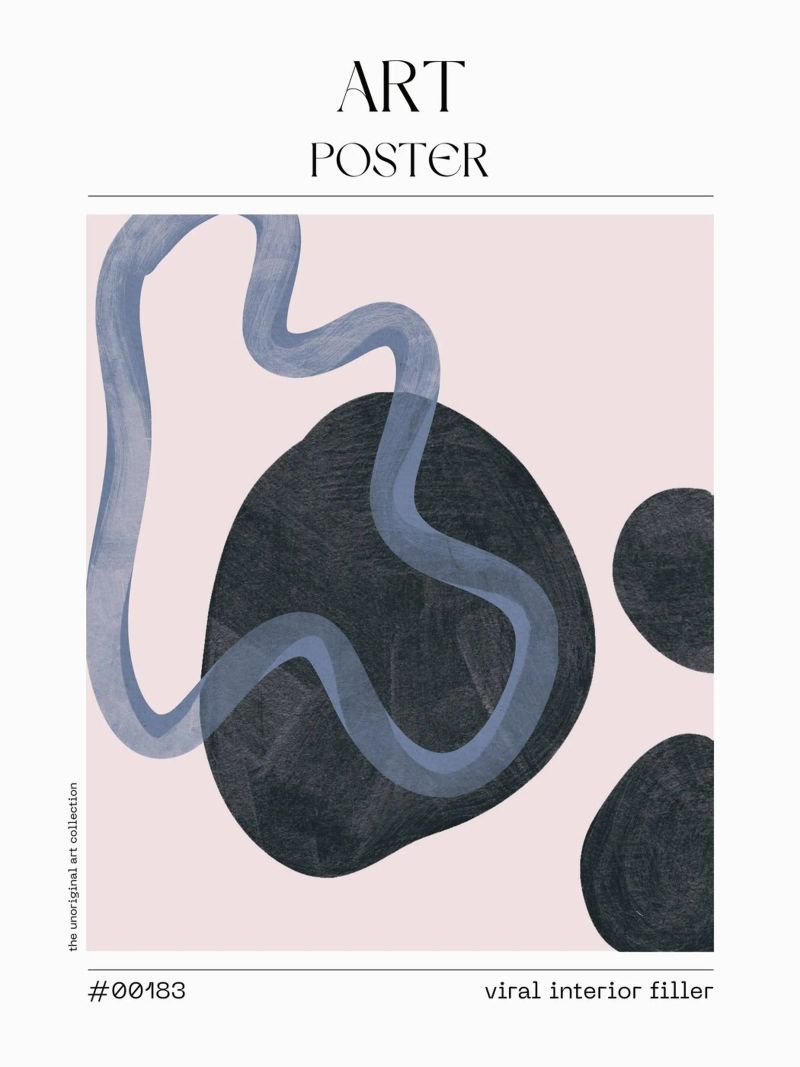 Dusty Blue Minimal Art Print – No. 00183 Poster von Hightown Design