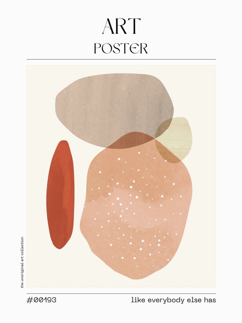 Beige Abstract Blobs Poster – No. 00193 poster de Hightown Design