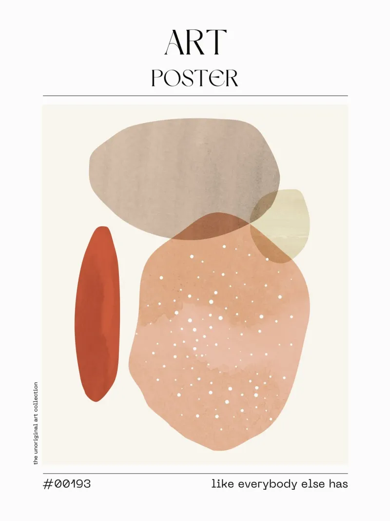 Beige Abstract Blobs Poster – No. 00193 plexiglas de Hightown Design