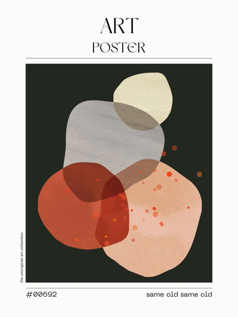 Orange Overlay Abstract Poster – No. 00692 Poster von Hightown Design
