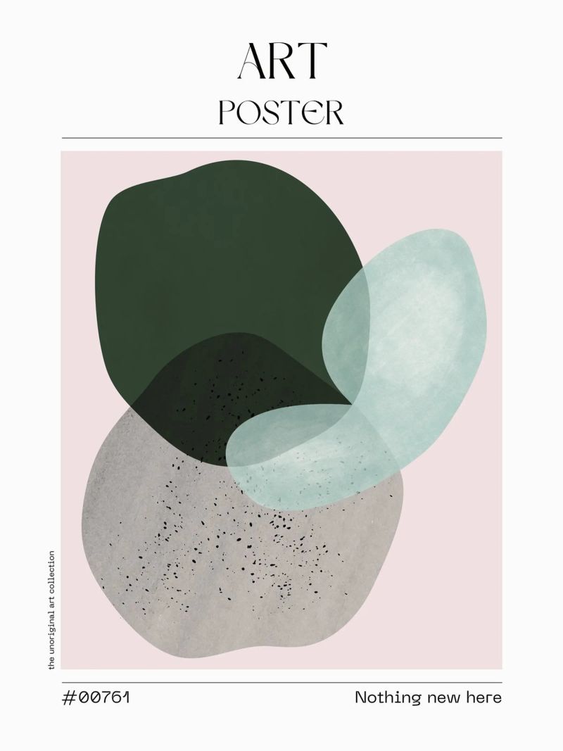 Green & Grey Blob Art – No. 00761 alu dibond de Hightown Design