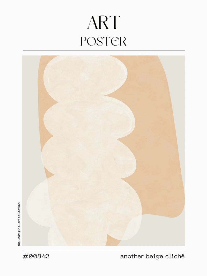Creamy Beige Modern Poster – No. 00842 Poster von Hightown Design