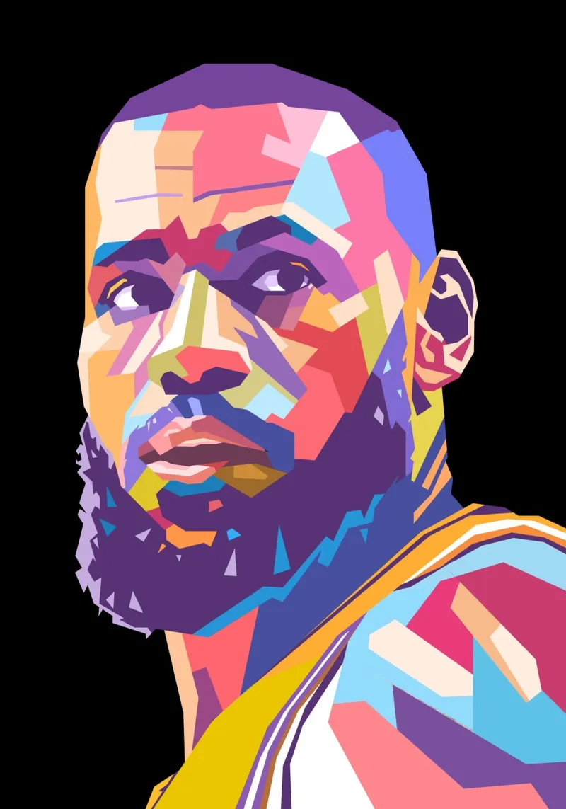 Ritratto pop art di Lebron James pellicola backlit da Hantamrata