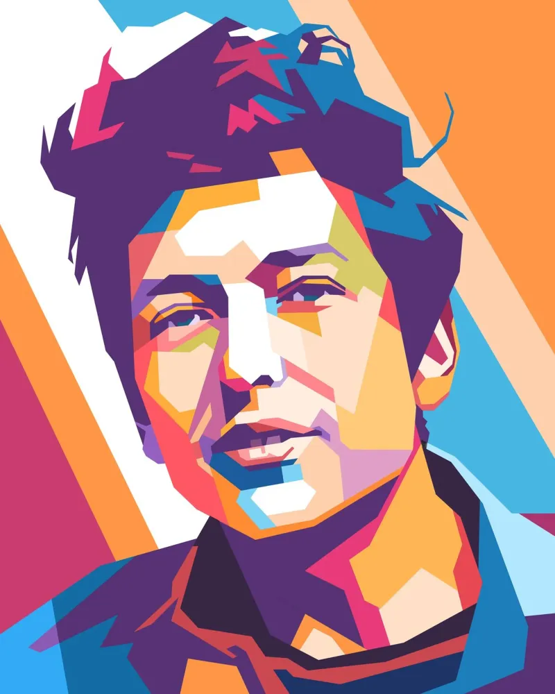 Ritratto pop art di Bob Dylan pellicola backlit da Hantamrata