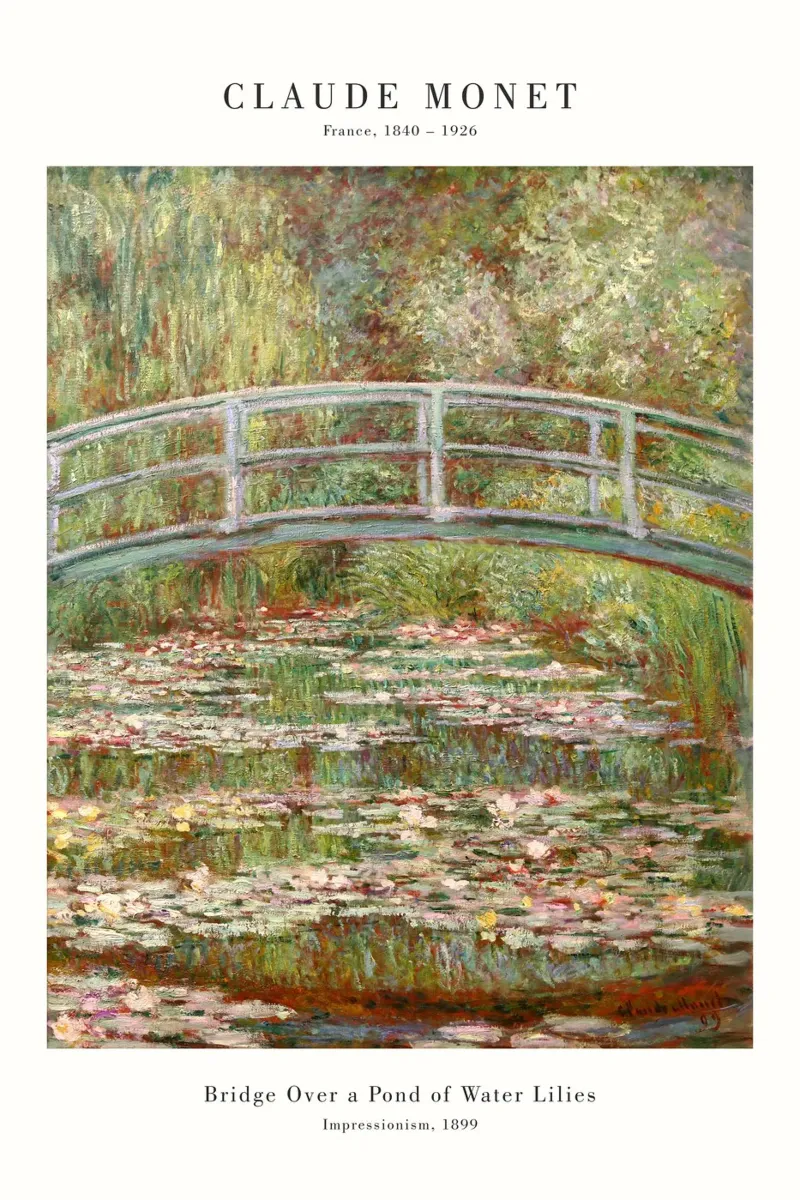 Claude Monet - Ponte su uno stagno di ninfee carta hahnemühle da Old Masters