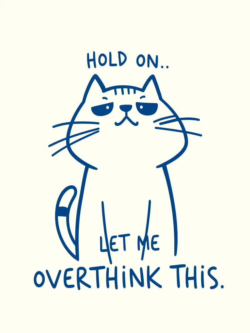 Overthink Cat - Laisse-moi réfléchir un instant hahnemühle de QuooodZ by MooodzArt