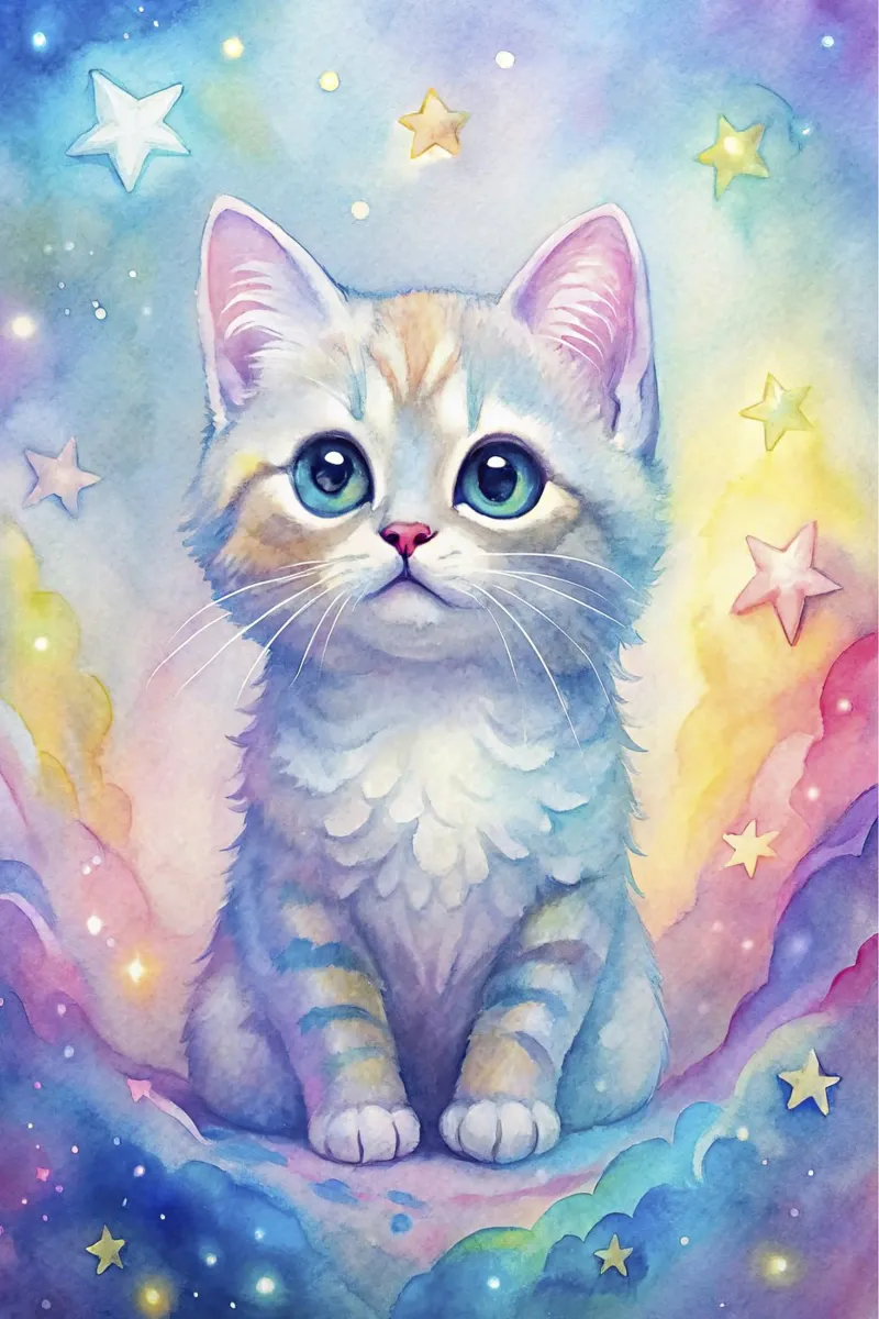 Gattino in acquerello carta hahnemühle da ARTVI-SHOP