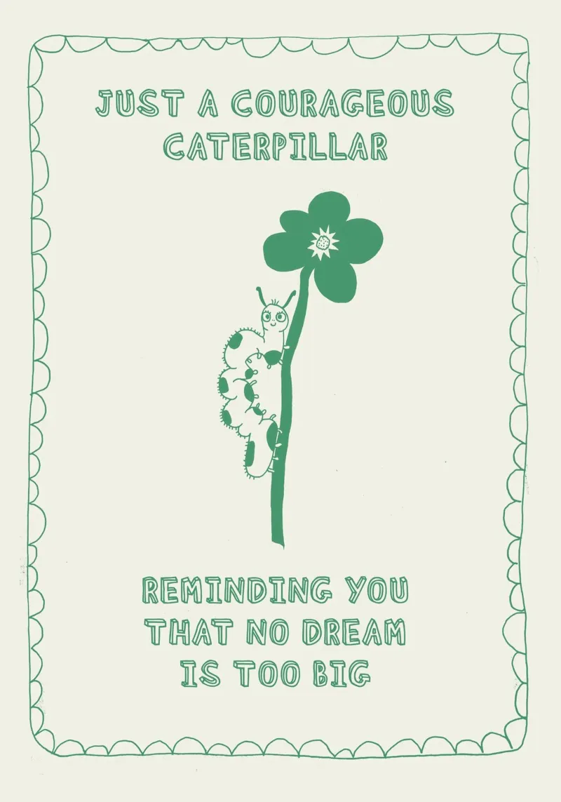 courageous caterpillar poster con telaio in alluminio da thesoulhugclub