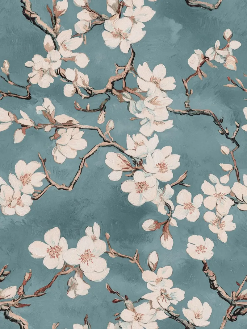 Vincent van Gogh, Delicati fiori di mandorlo poster con telaio in plastica da Carinaprint