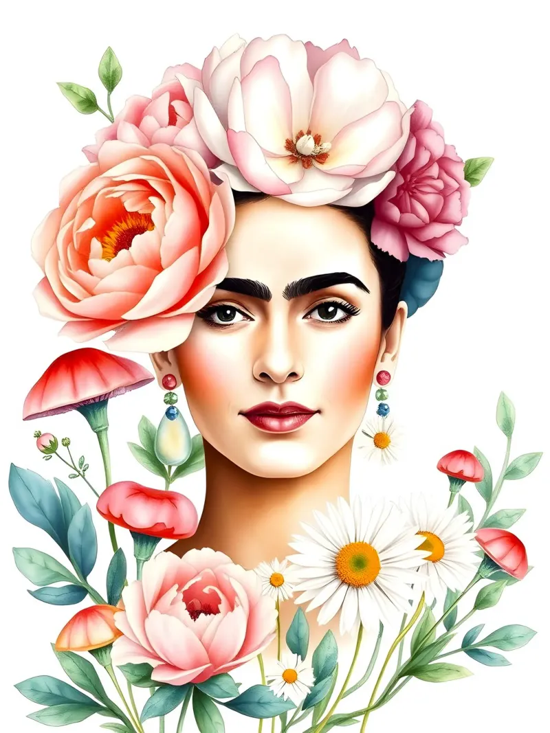 Corona di fiori Frida Kahlo pellicola backlit da ARTOMATIC