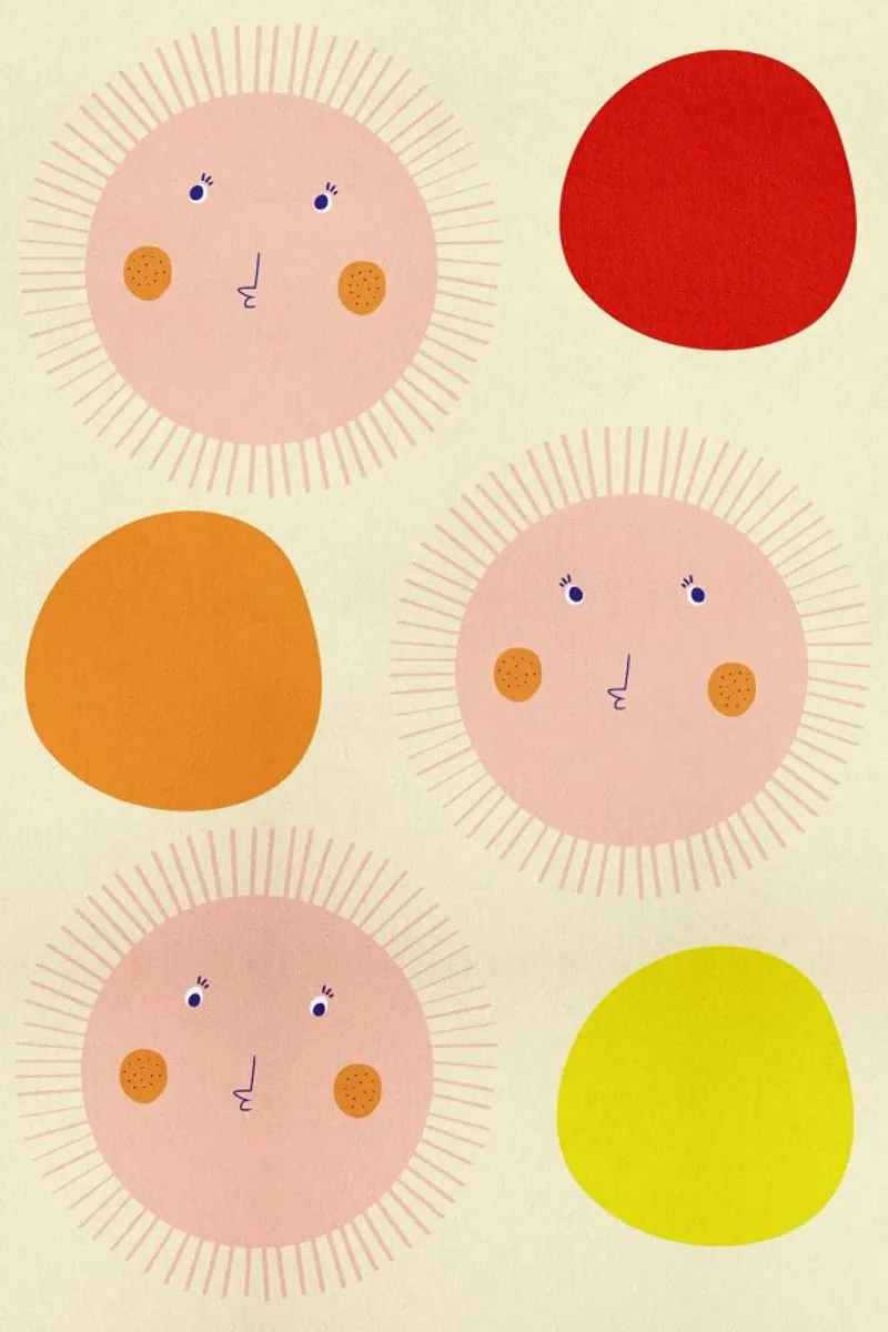 Strawberry Sunshine poster with wooden frame by Little Flourishes