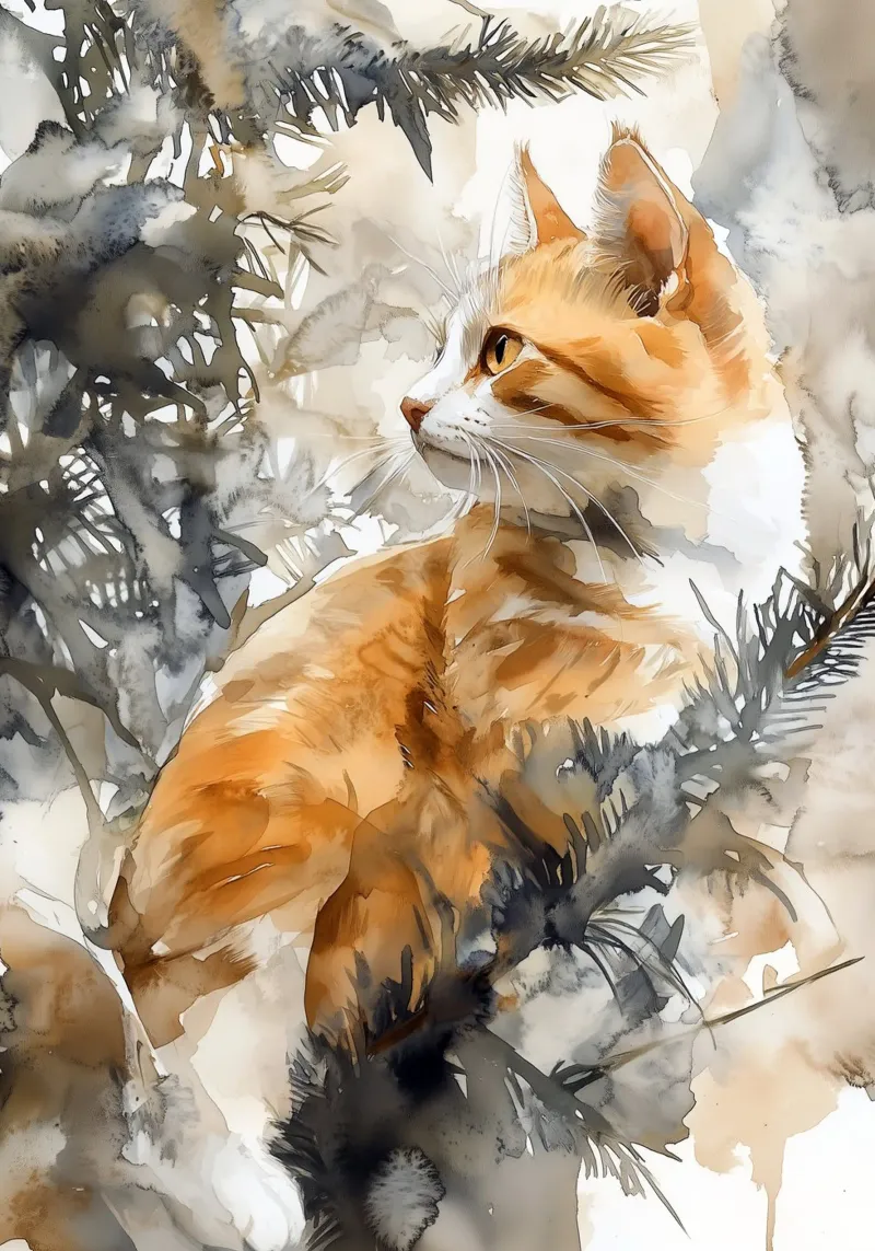 I gatti amano l'albero di Natale 5 pellicola backlit da Justyna Jaszke JBJart