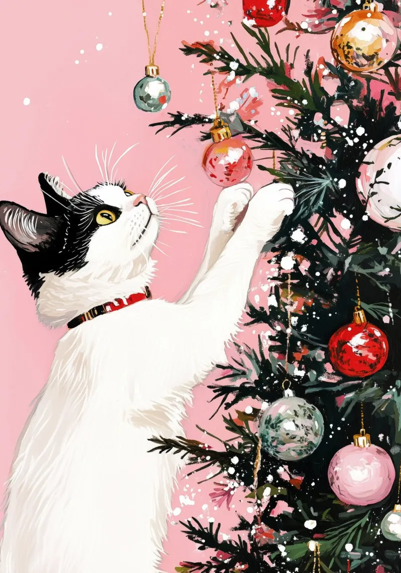 I gatti amano l'albero di Natale 7 pellicola backlit da Justyna Jaszke JBJart