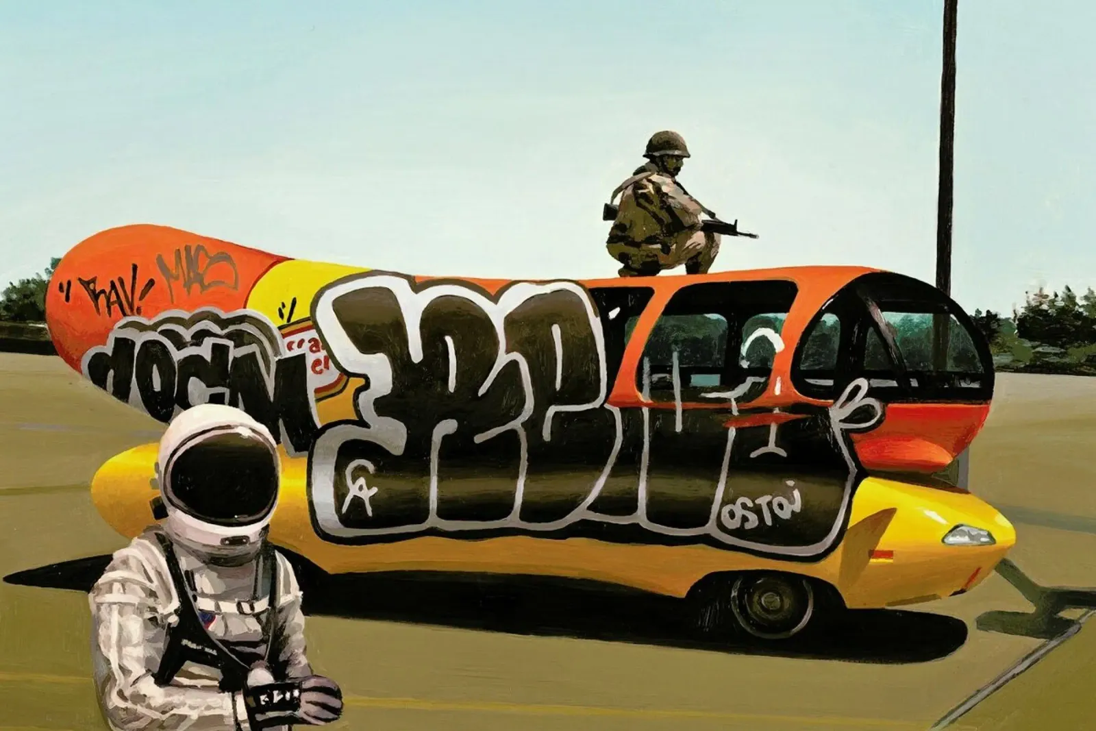 Wienermobile pellicola backlit da Scott Listfield