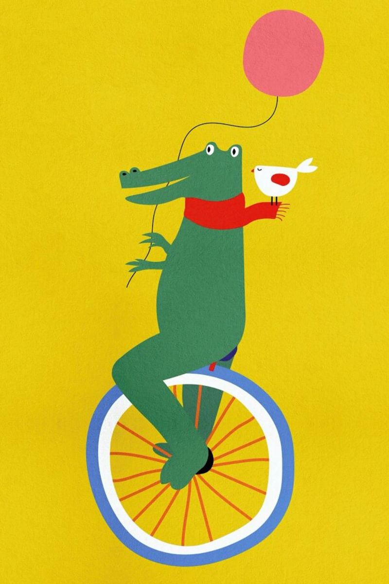 Unicycle Croc Poster von Little Flourishes