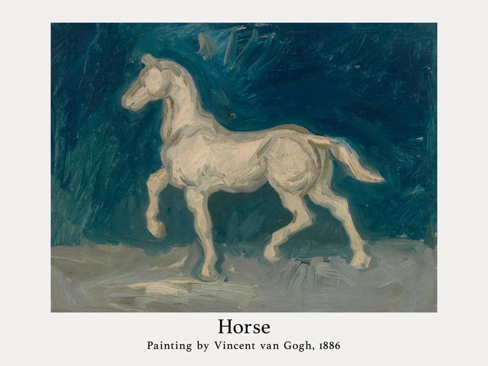 Vincent van Gogh, white horse poster by Carinaprint