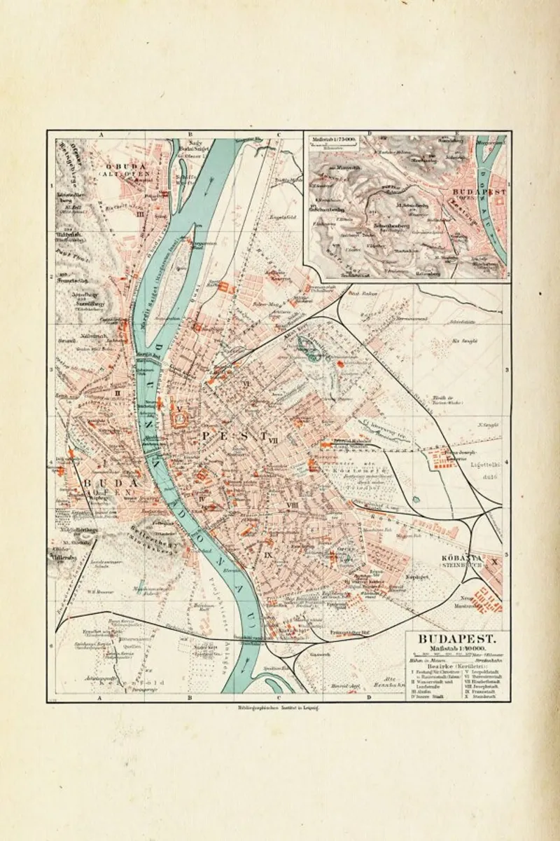 Budapest, Hungary, 1899 poster con telaio in alluminio da Artokoloro Quint Lox Ltd