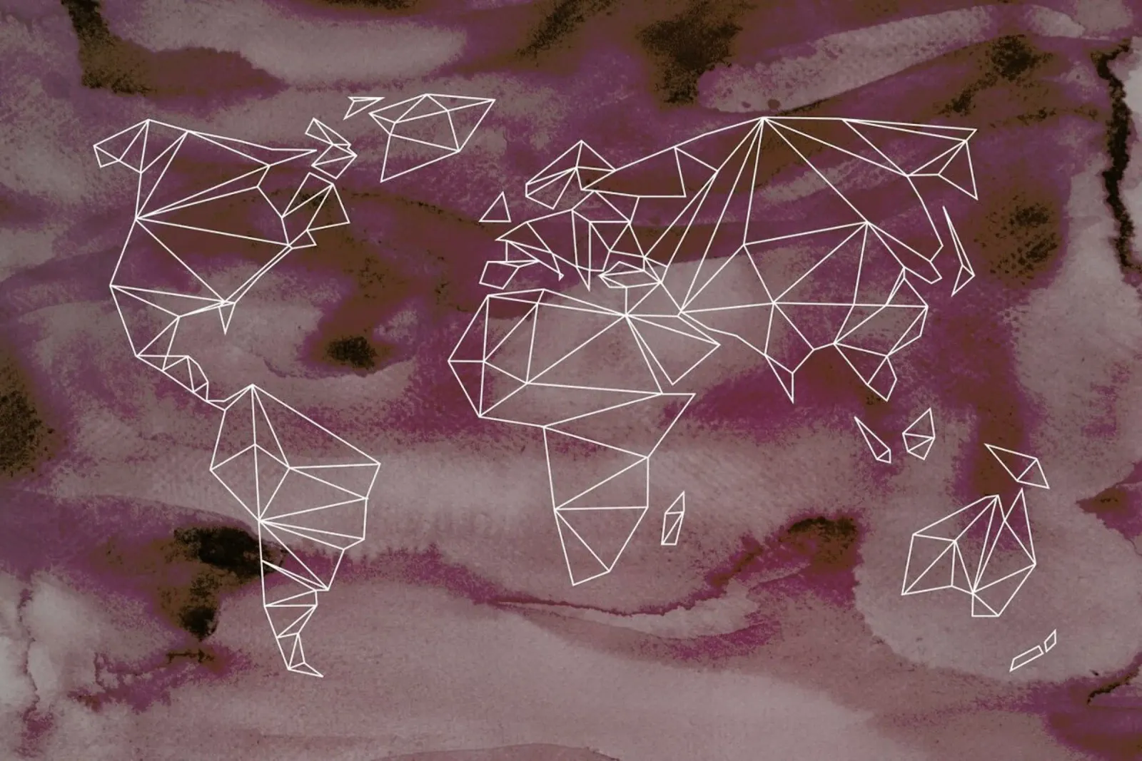 Geometrical World - Rose Aquarell pannello forex da Studio Nahili