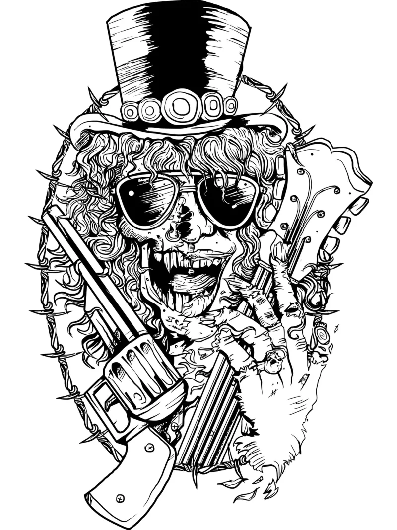 Skull Face Art poster avec cadre en plastique de nirwanaart