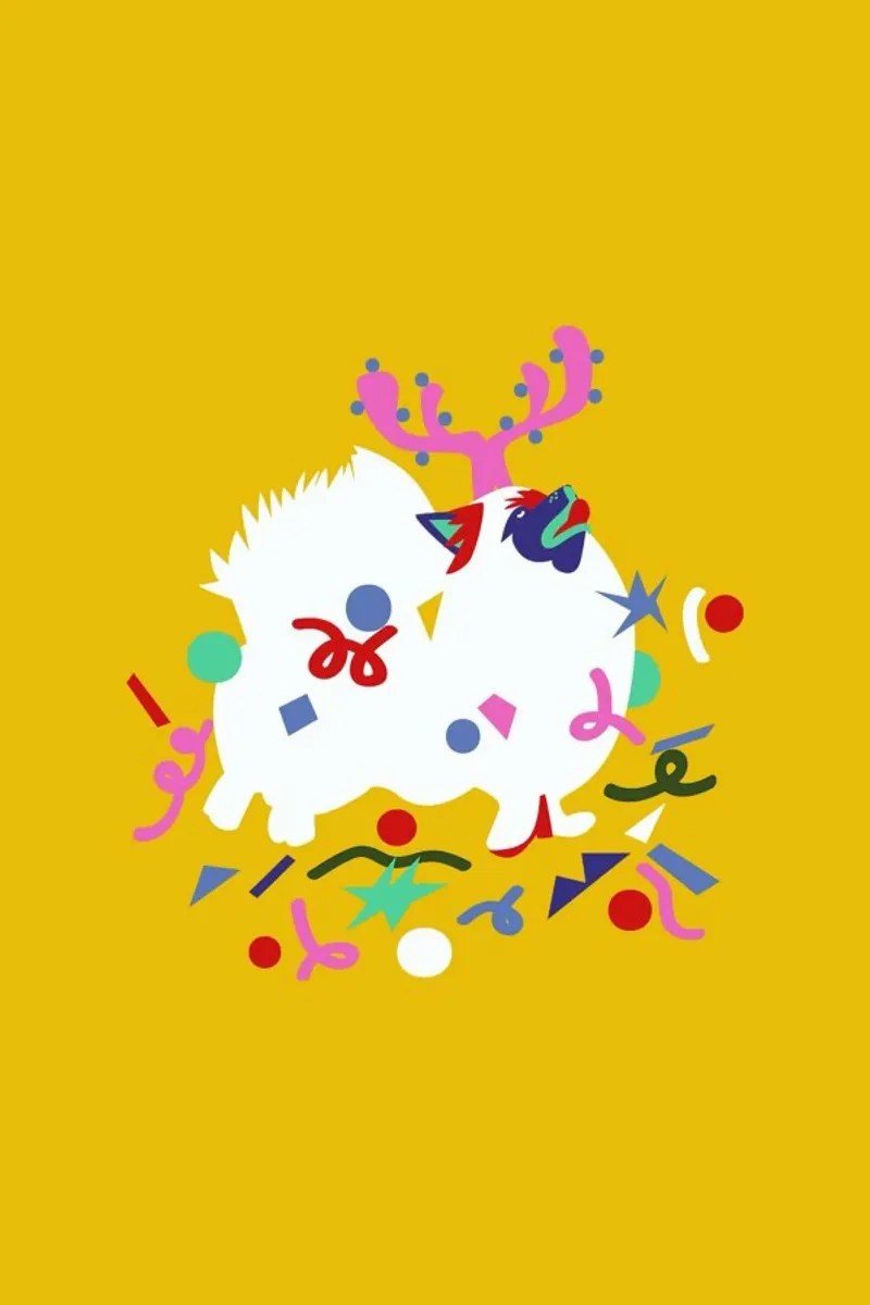 Xmas Pom Pom poster con telaio in alluminio da Mariery Young