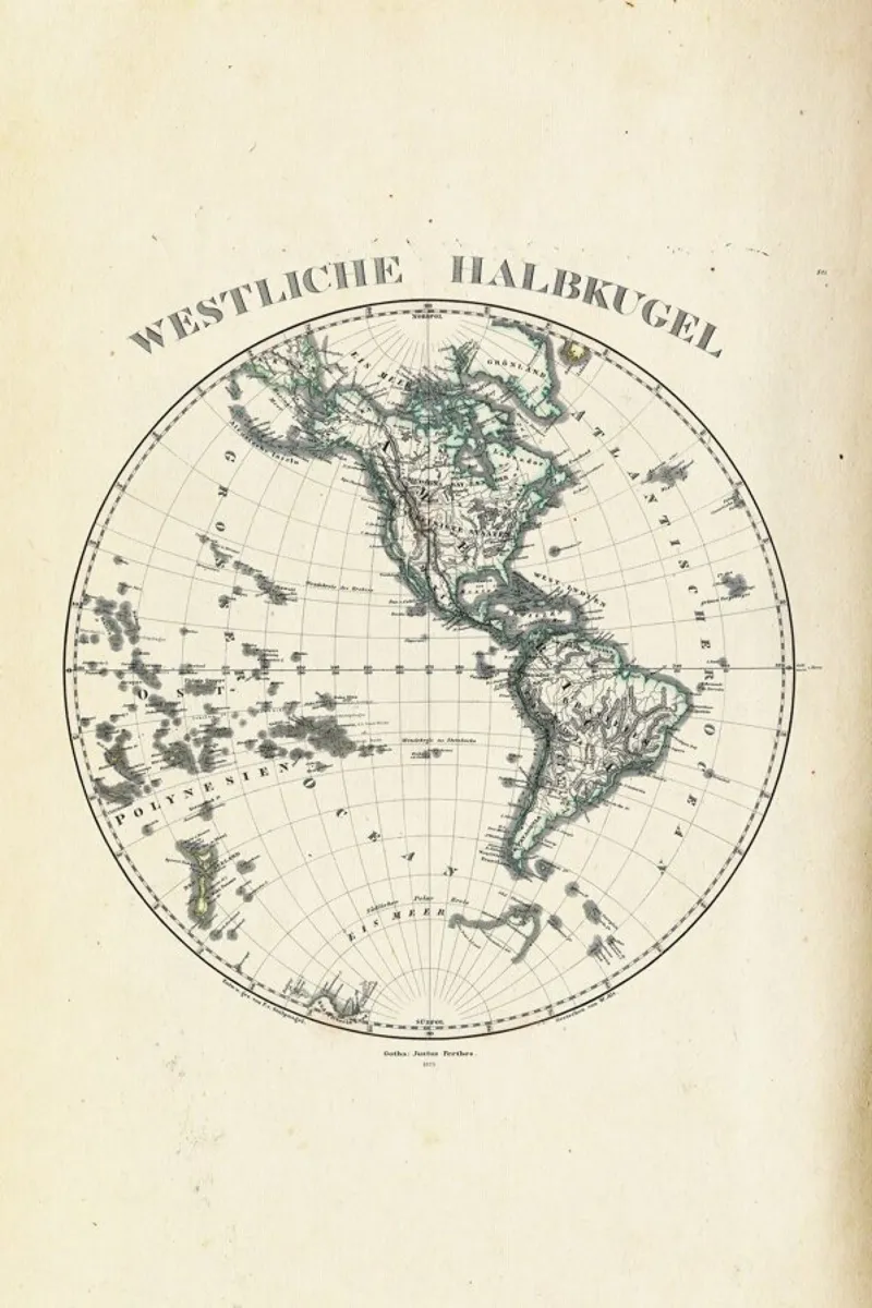 Stieler'S Map Of The Western Hemisphere pellicola backlit da Artokoloro Quint Lox Ltd