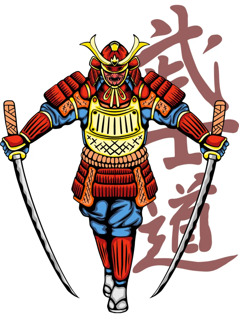Samurai Japans Katana Kunstontwerp canvas van nirwanaart